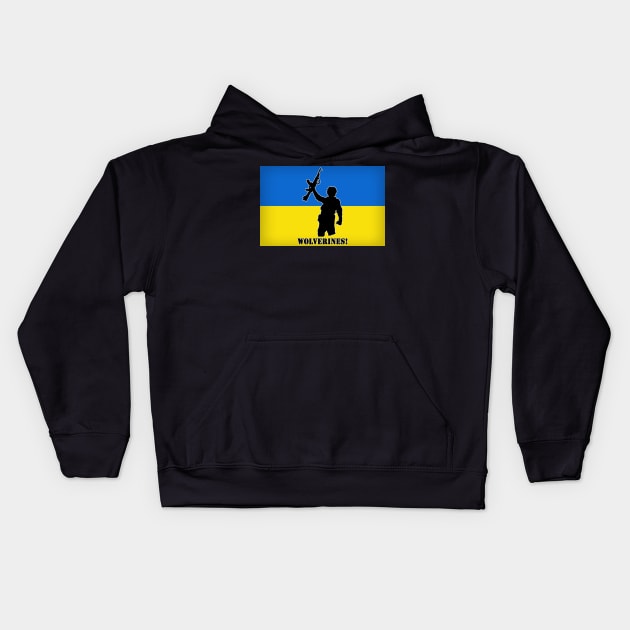 Ukraine Wolverines! For Charity Kids Hoodie by HellraiserDesigns